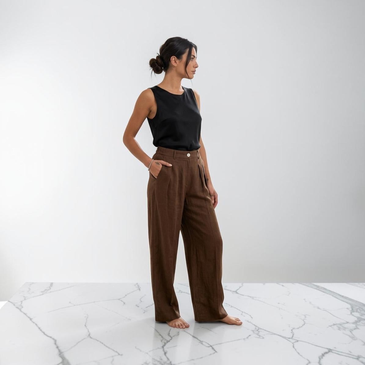 Pantalone lino justwest 12664