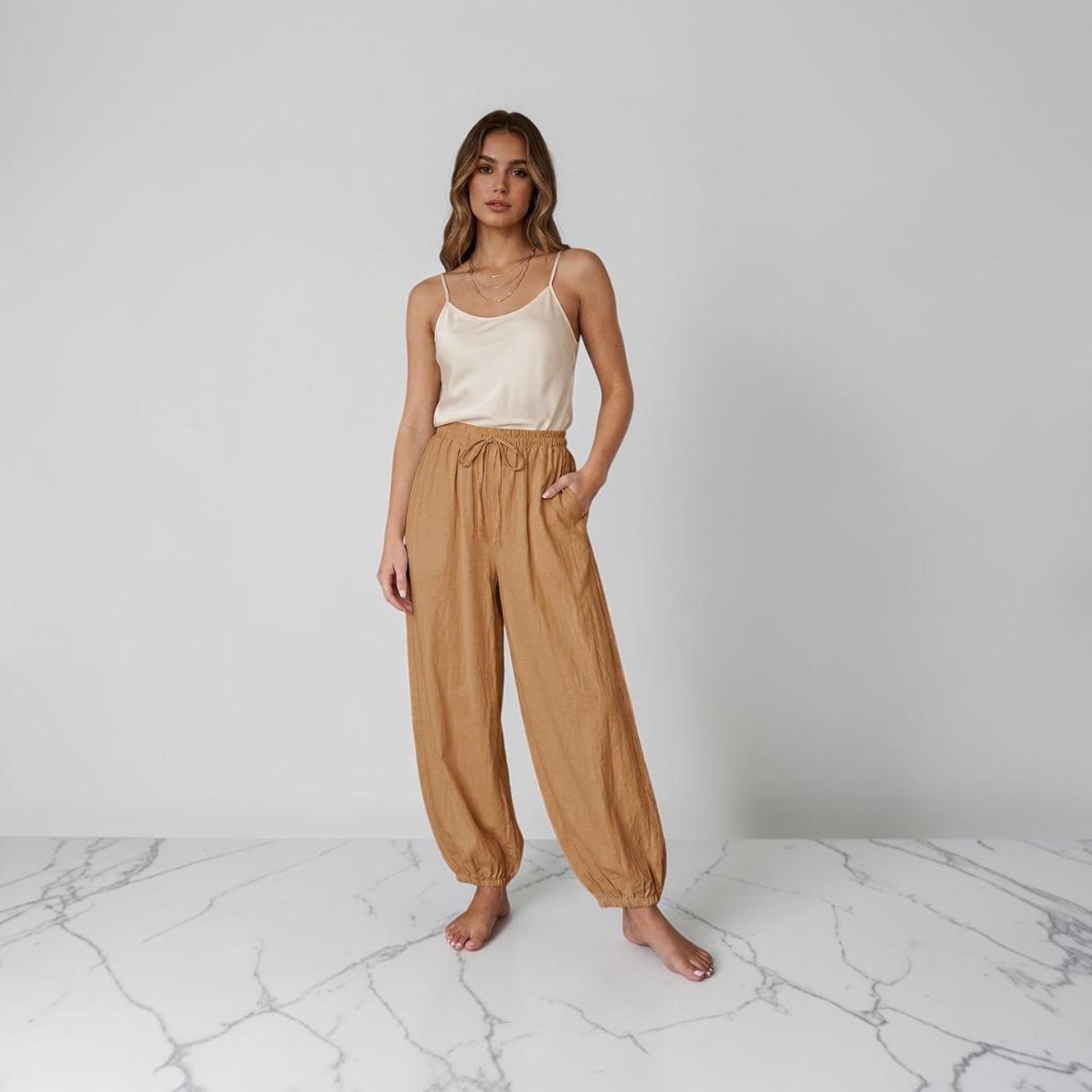 Pantalone lino baloon 63256