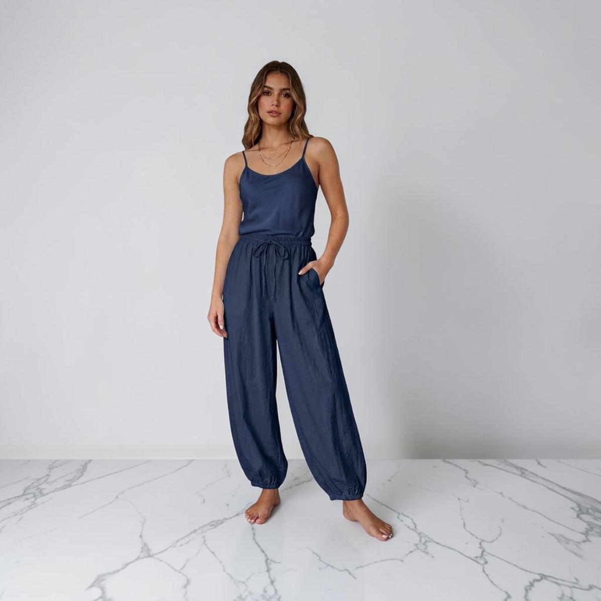 Pantalone lino baloon 63256