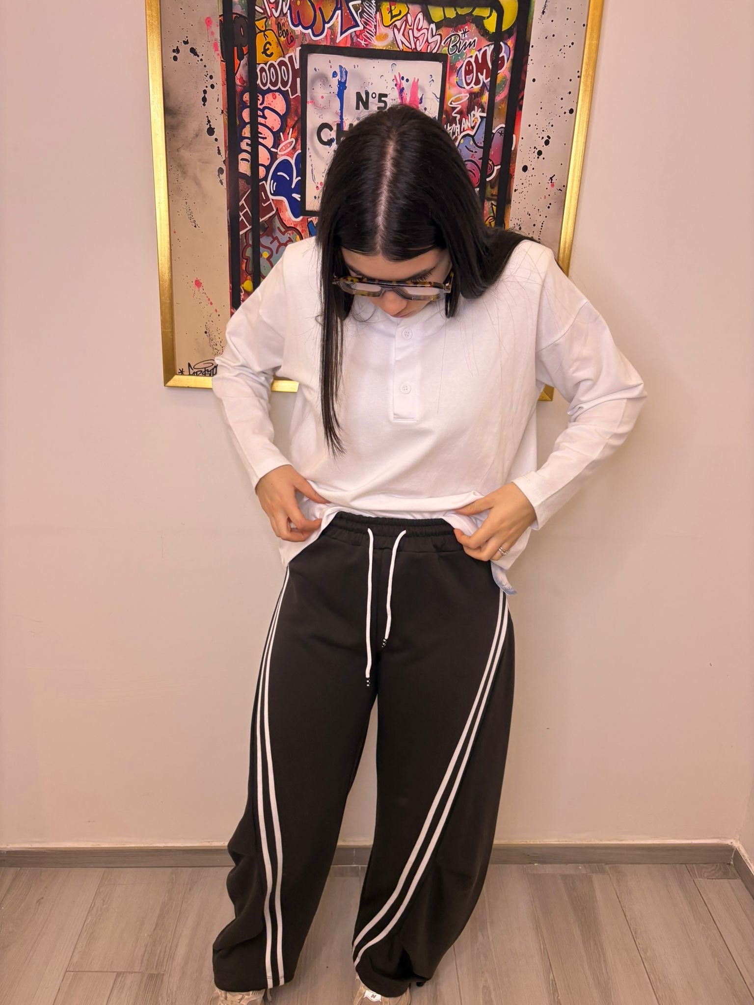 Pantalone enjoy con bande F9880