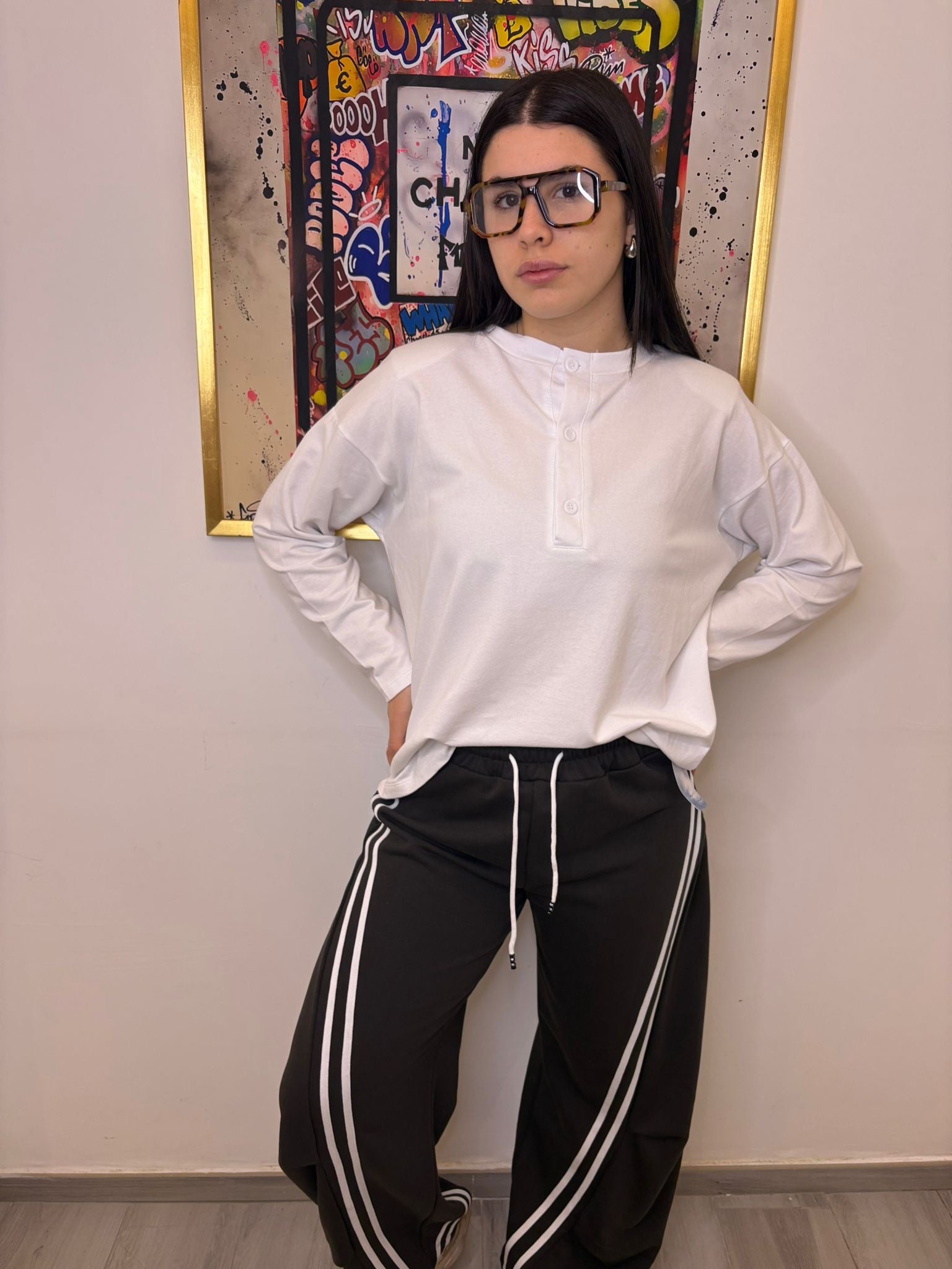Pantalone enjoy con bande F9880