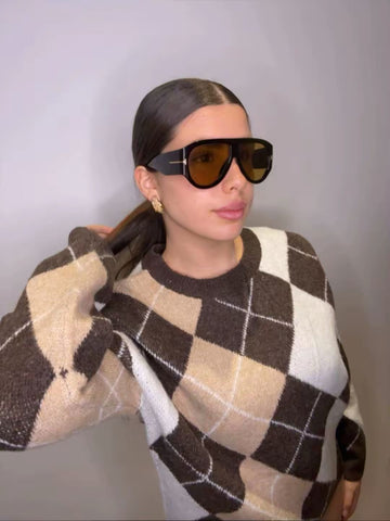 Maglia a rombi girocollo