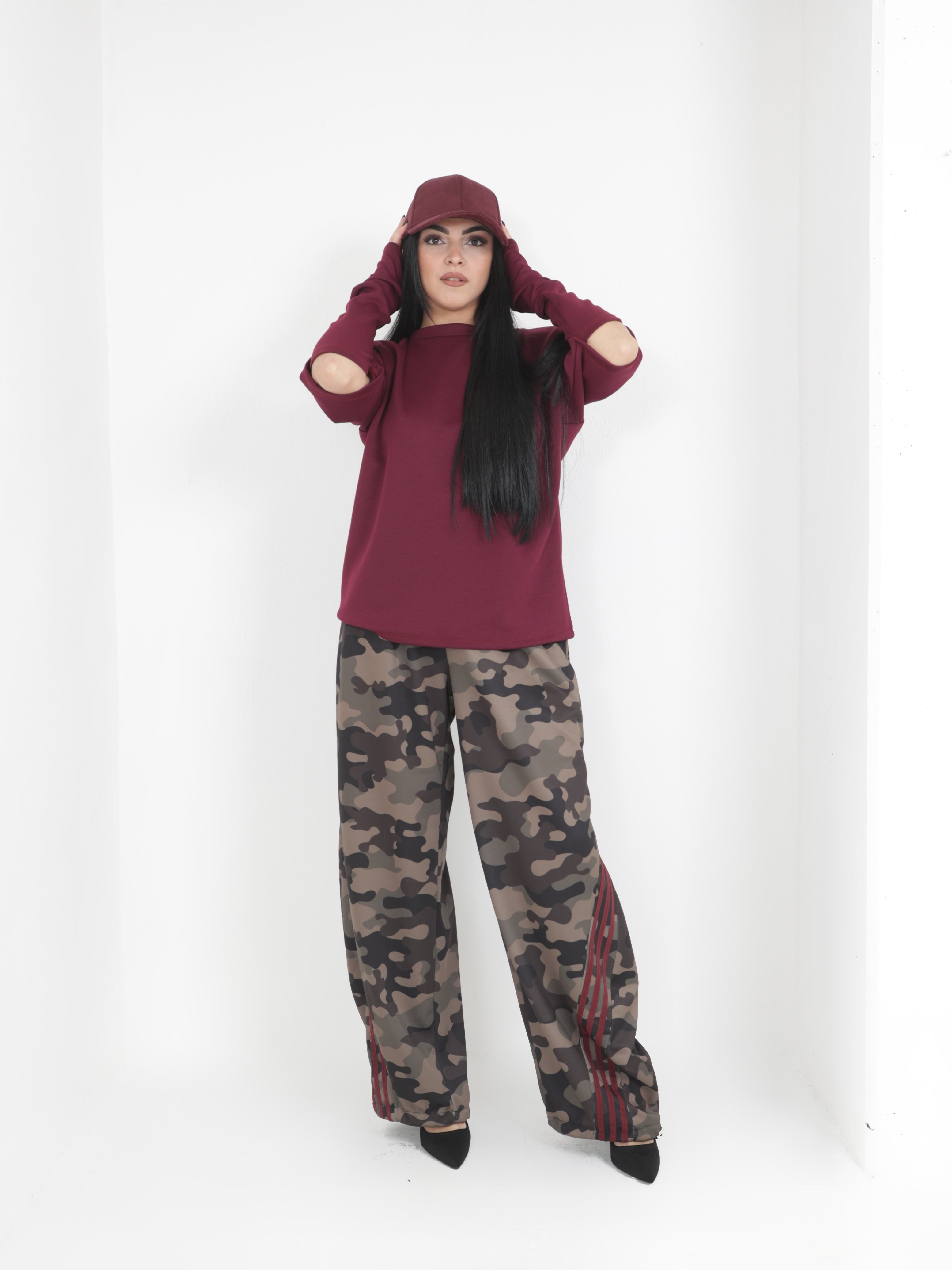 Giubbino denim marrone con sfumature blu in velluto