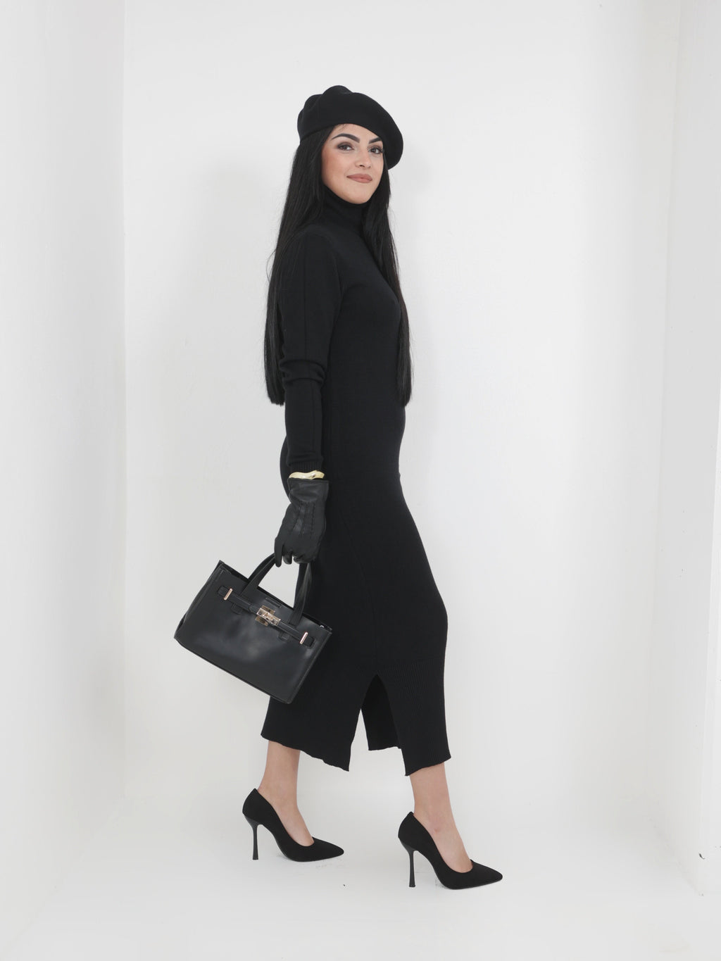 Abito in maglia a dolcevita