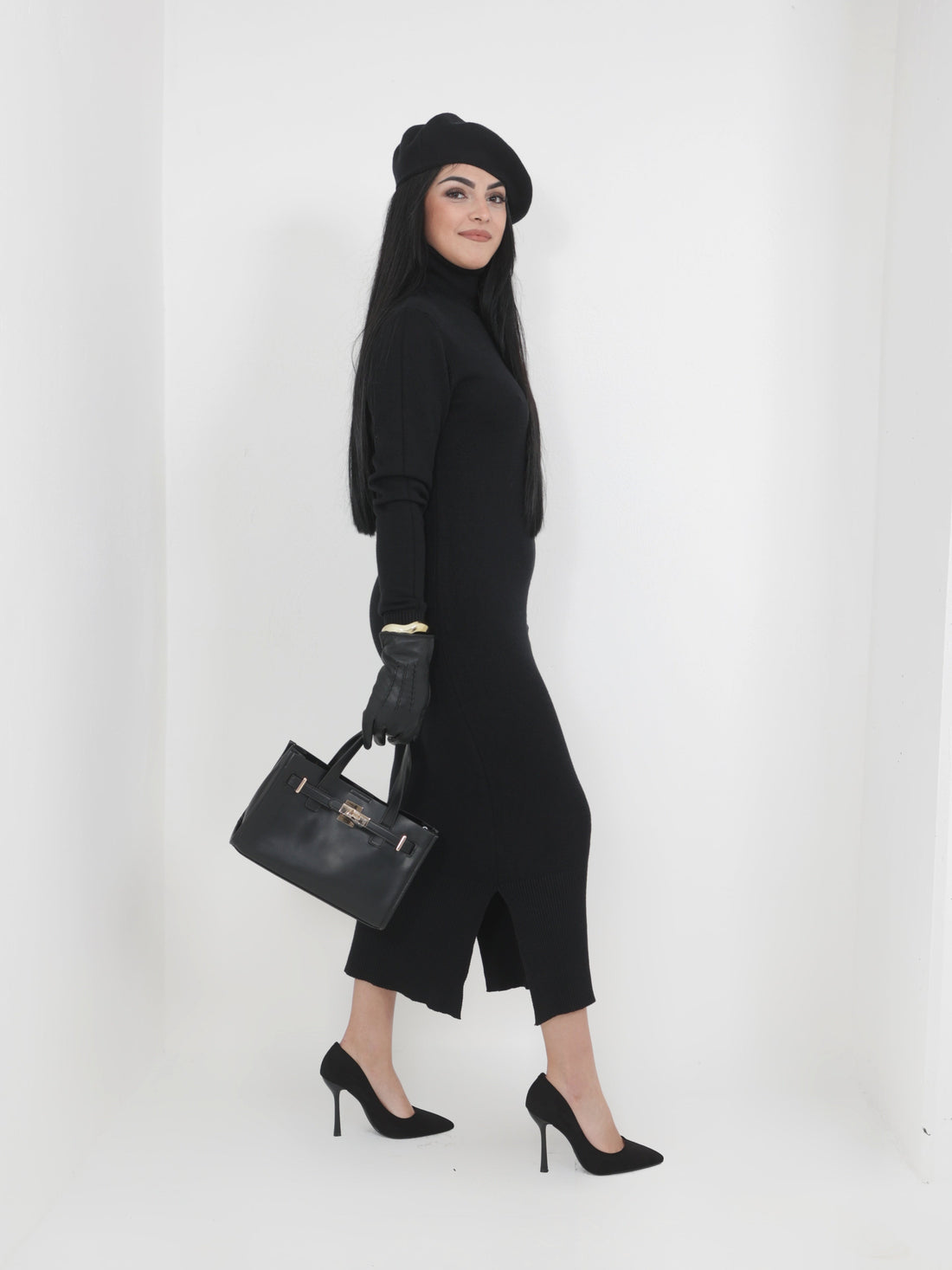 Abito in maglia a dolcevita