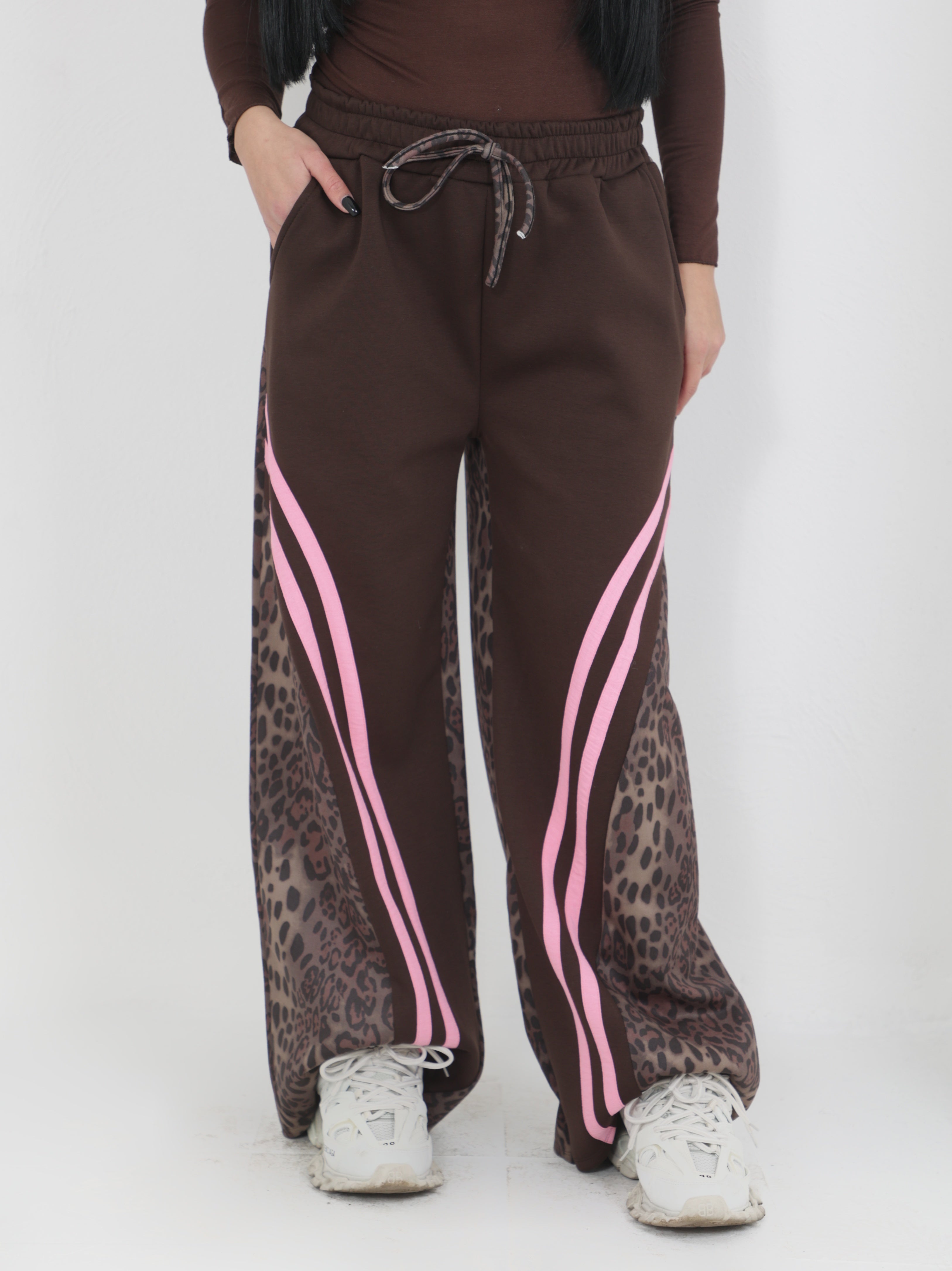 Pantalone maculato con bande