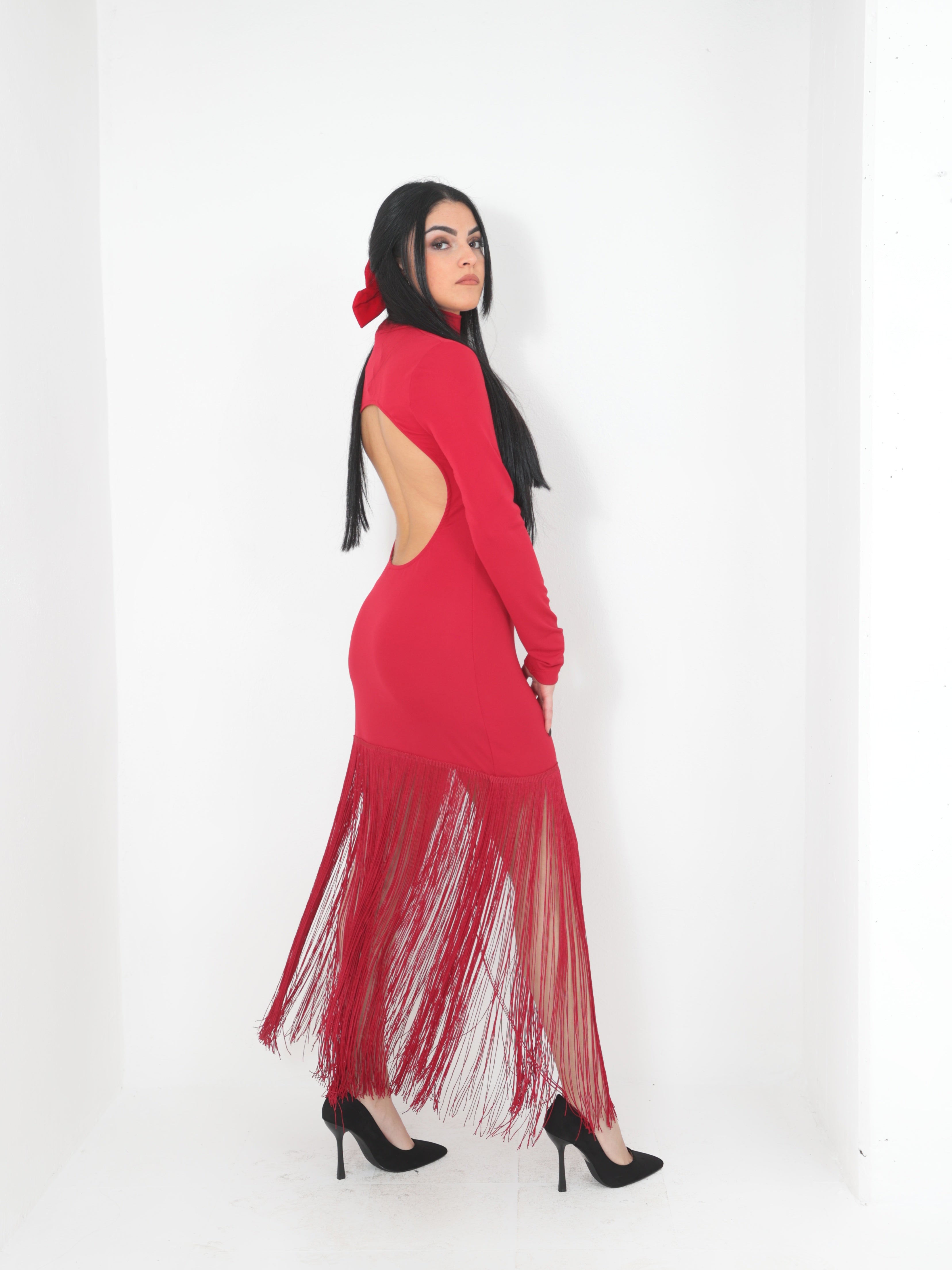 Lumina dress with fringes
