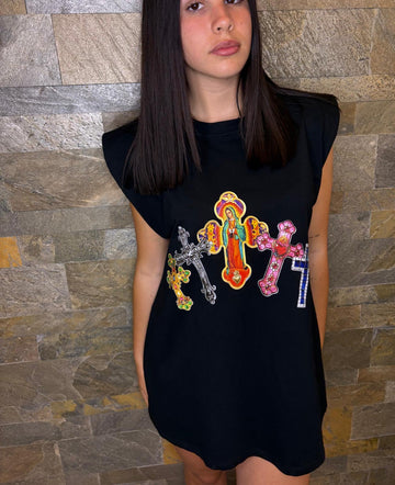 Maglia oversize con spalline r23