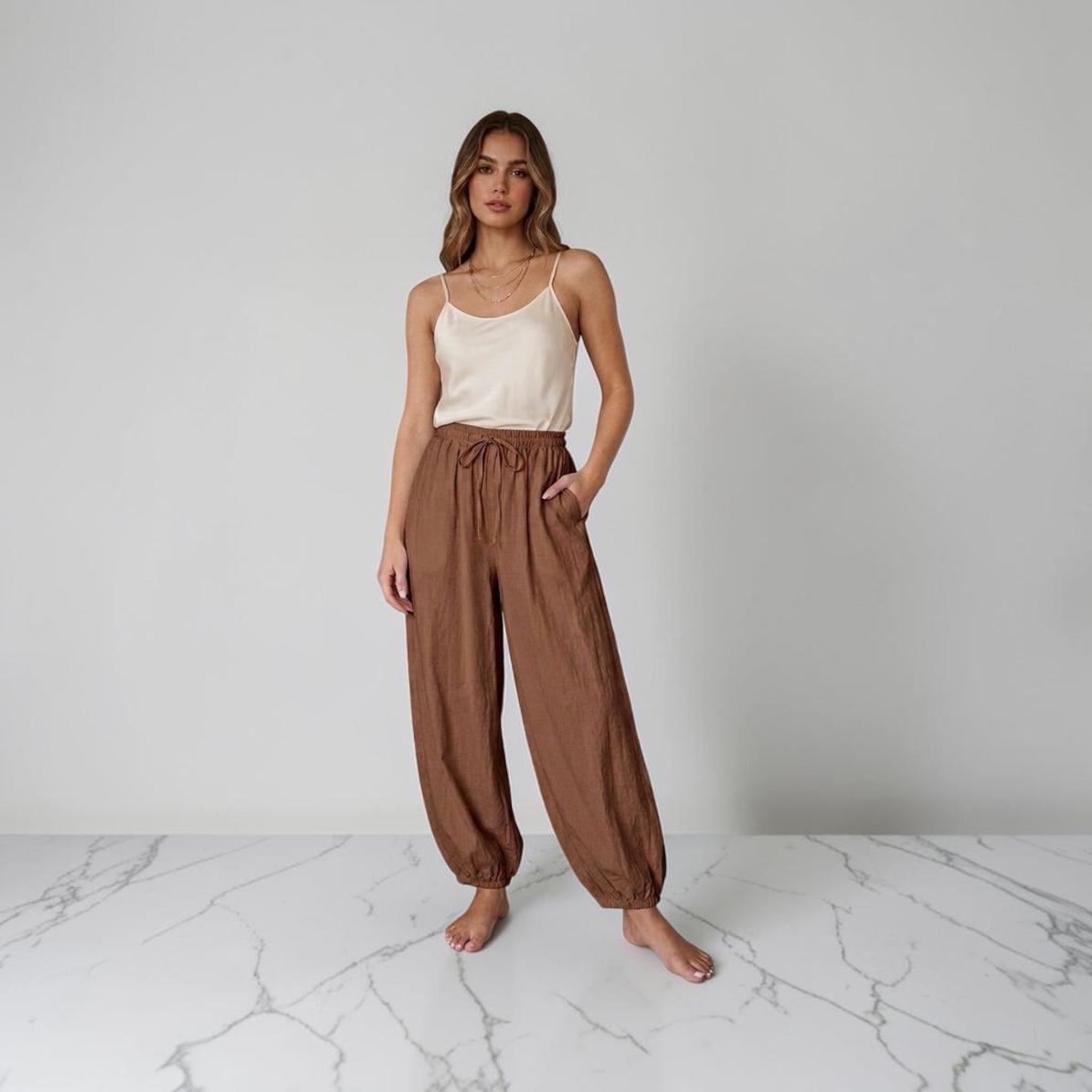 Pantalone lino baloon 63256