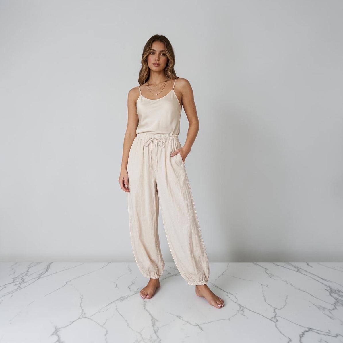 Pantalone lino baloon 63256