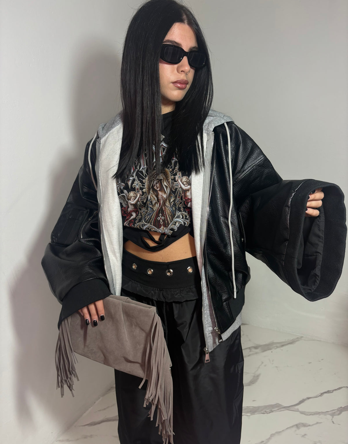 Giacca in pelle over Mochy 9090