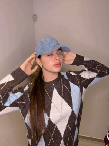 Maglia girocollo a rombi