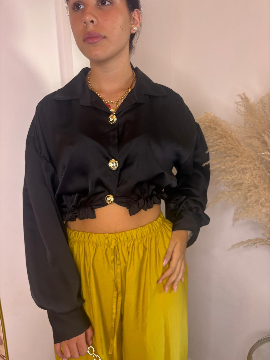 Camicia crop diamante 9090