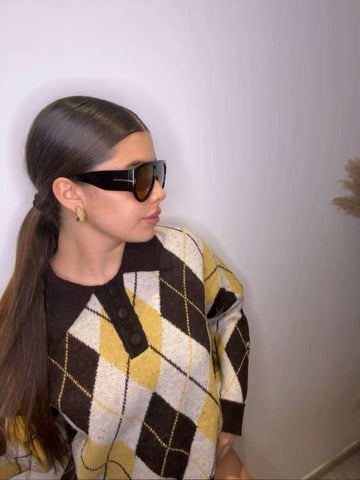 Polo in cashmere a rombi