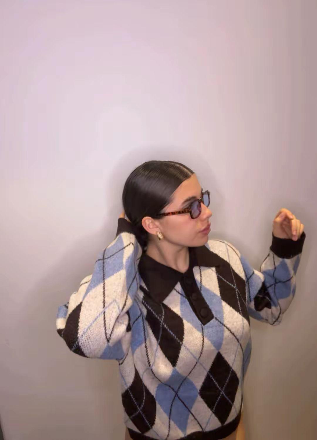 Polo cashmere a rombi