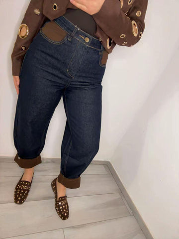 Jeans con tasche marroni 3331