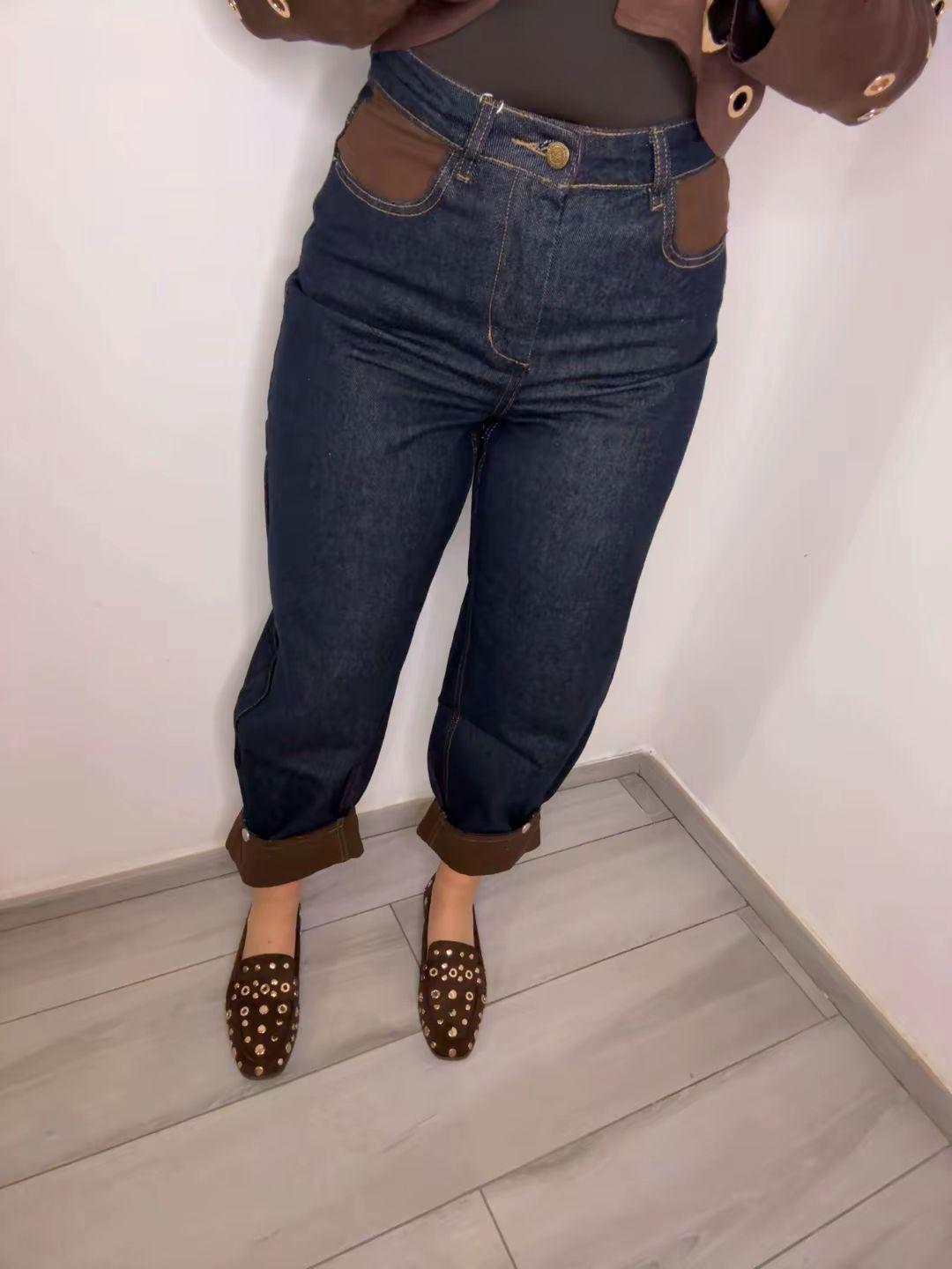 Jeans con tasche marroni 3331