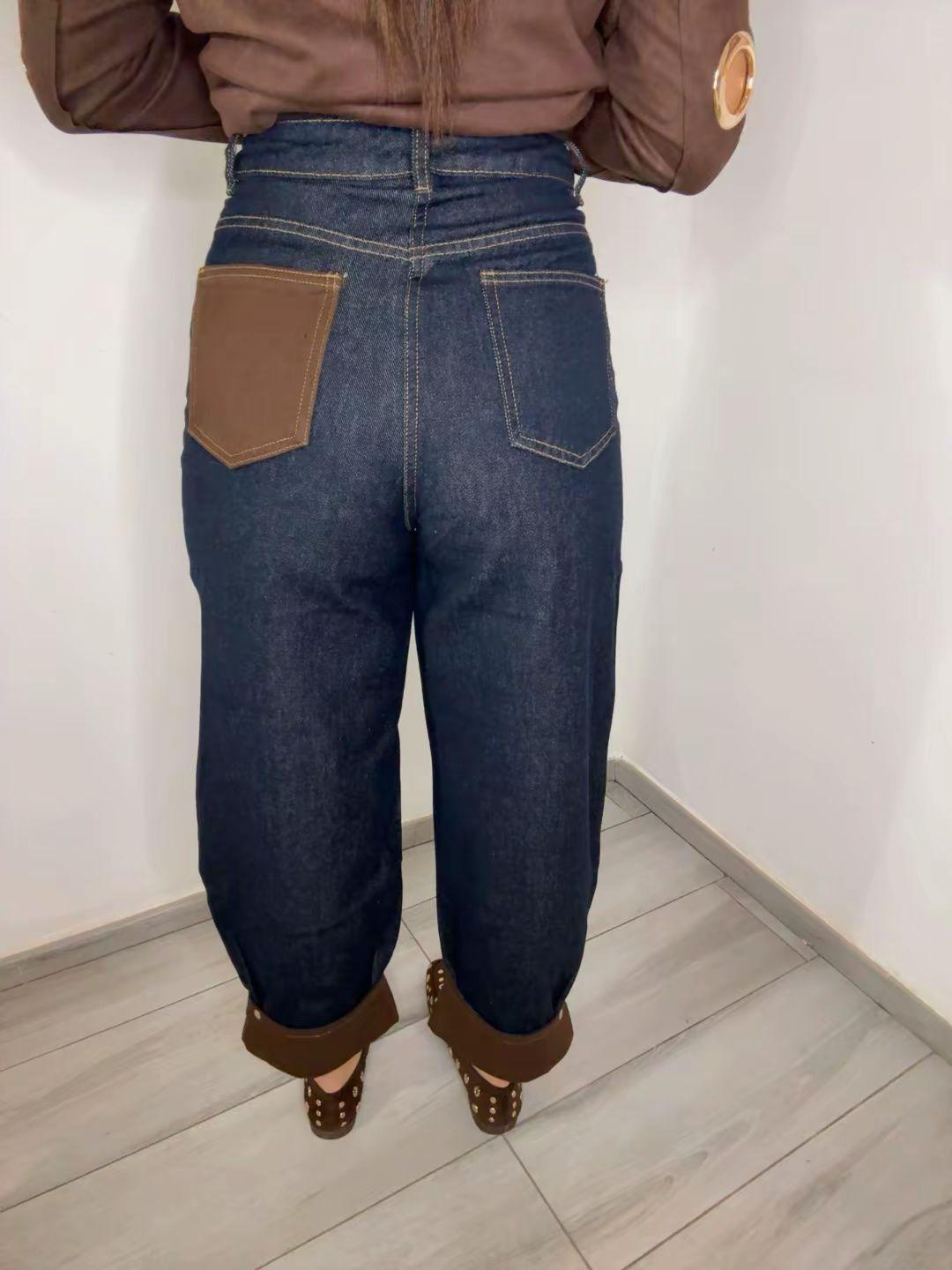 Jeans con tasche marroni 3331