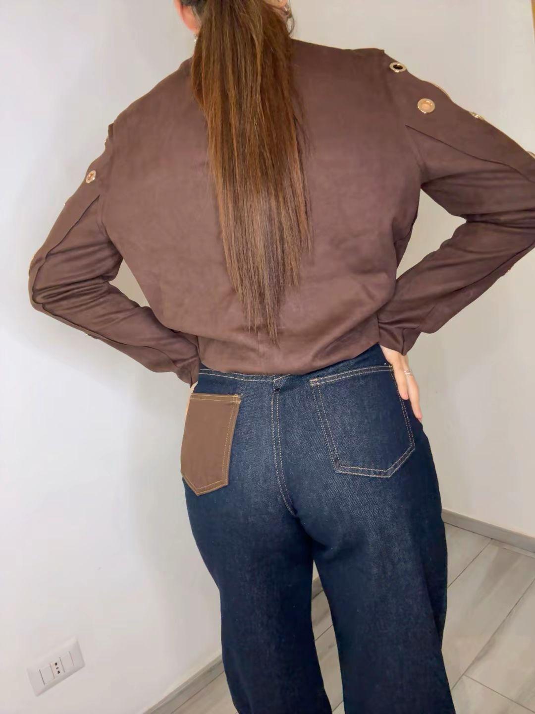 Jeans con tasche marroni 3331