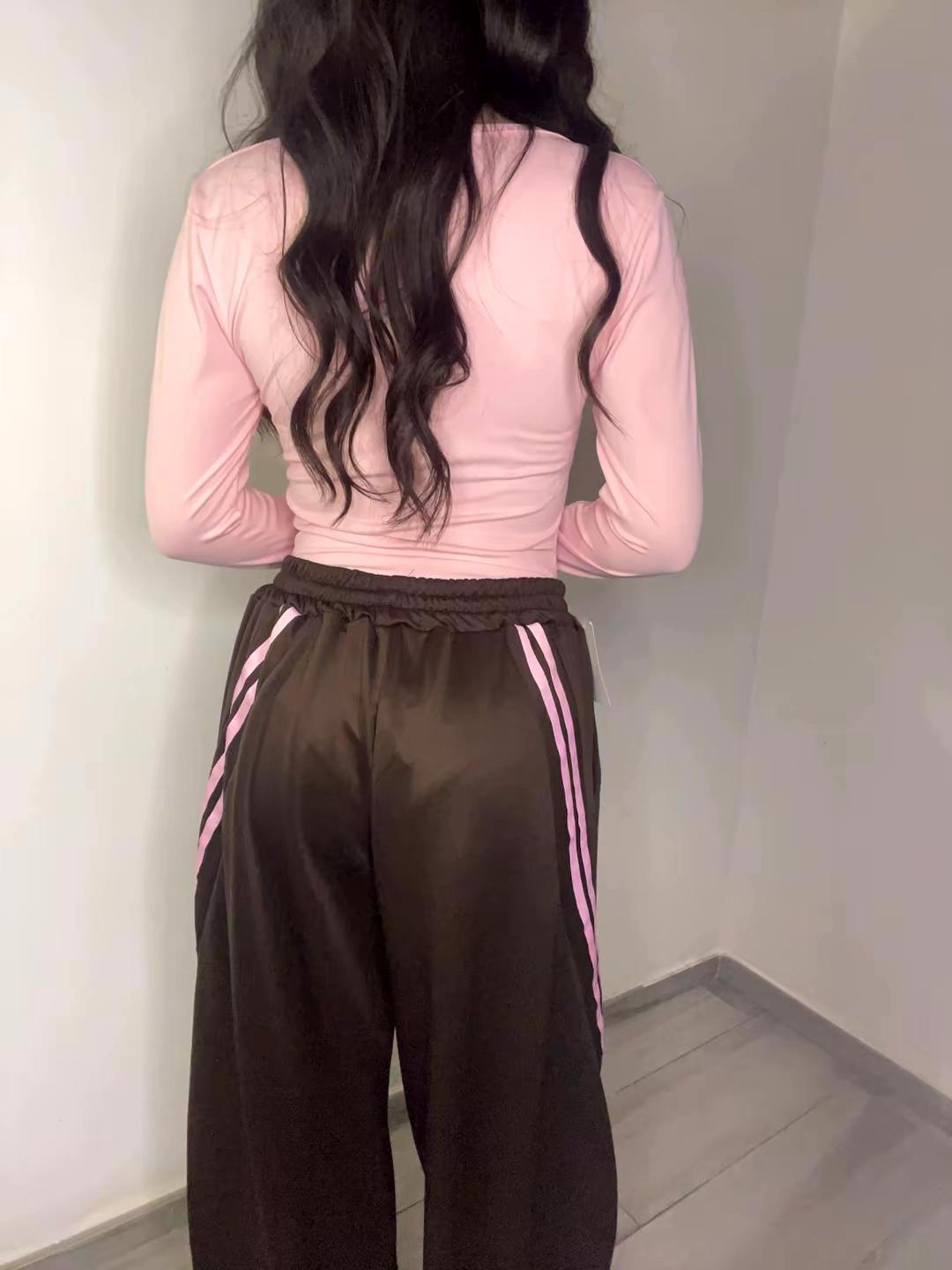 Pantalone con bande rosa P02M