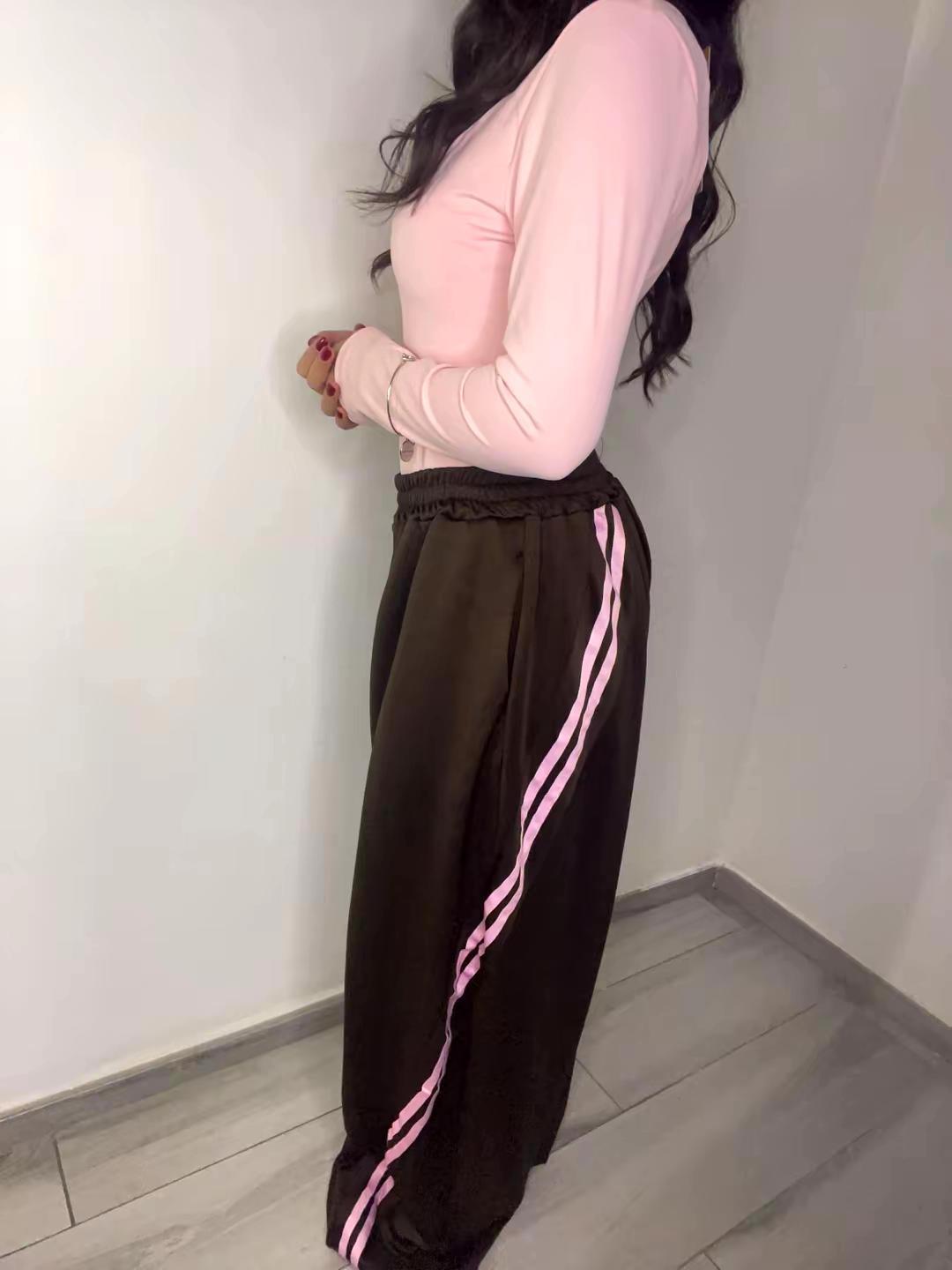 Pantalone con bande rosa P02M